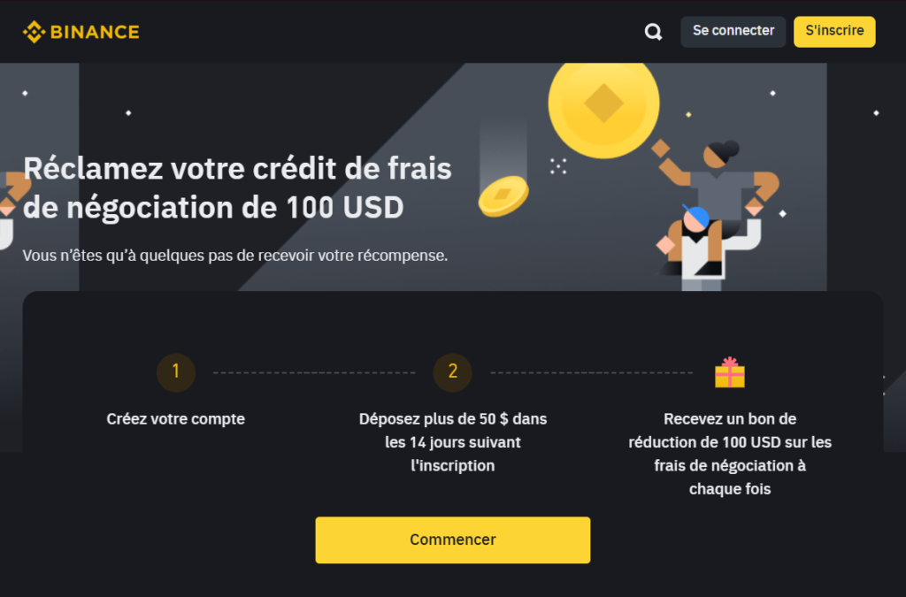 gagnez 100 dollars dès inscription